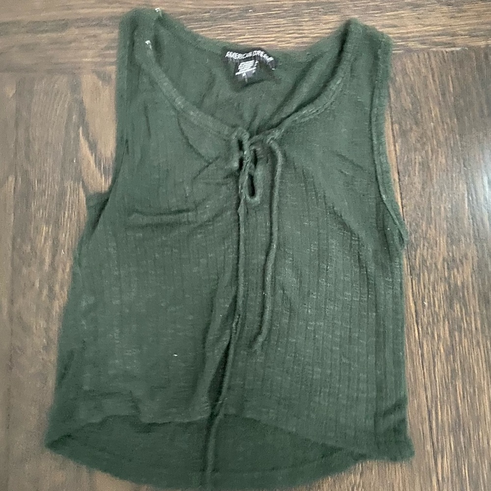 Green knitted tank top
